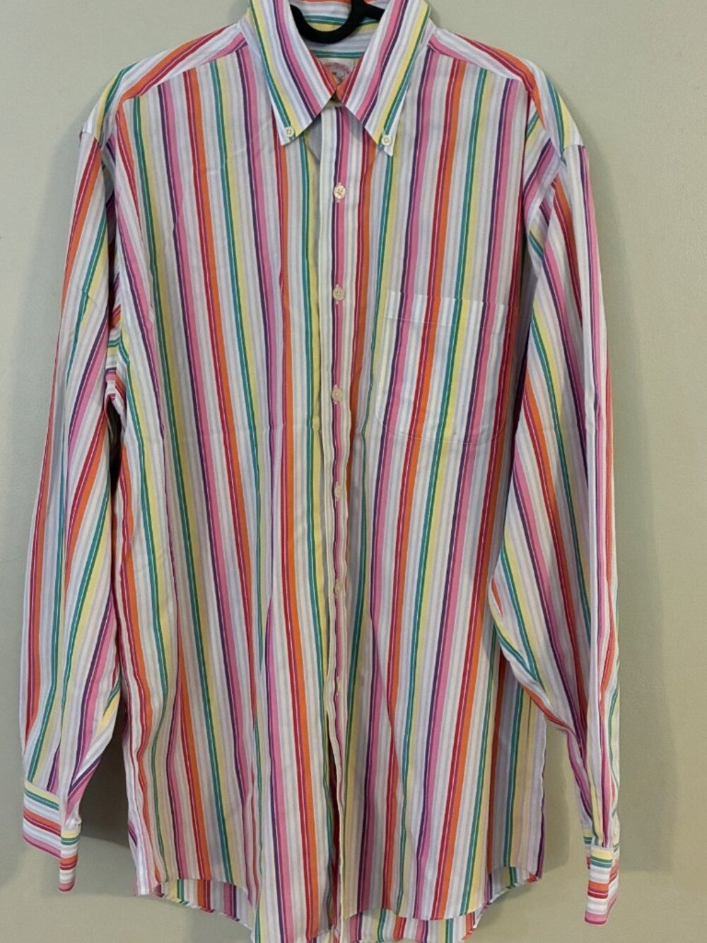 Brooks Brothers Original Polo Shirt M Multicolor Stripe Supima Cotton Non Iron